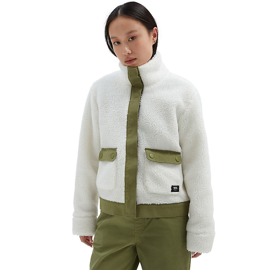 Vans Tevis Sherpa Fleece Jacket (marshmallow) Dames Wit