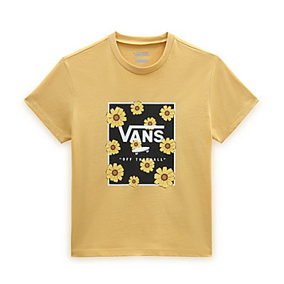 Camiseta de niñas de cuello redondo Sunflower Animal Box (8-14 años)
