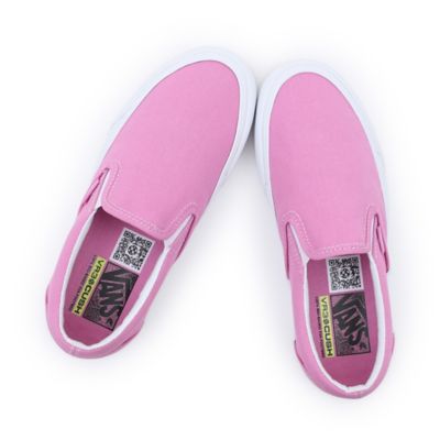 Light pink best sale vans slip ons