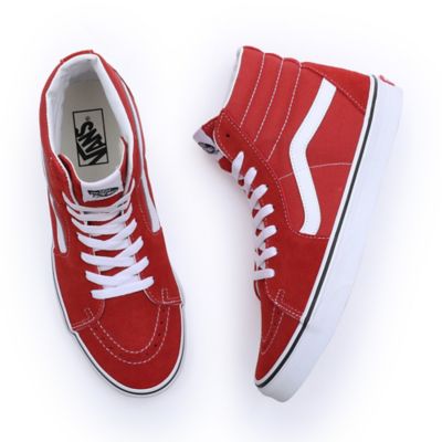 Red high store top vans