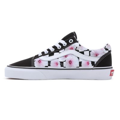 Vans noir fleur outlet rouge