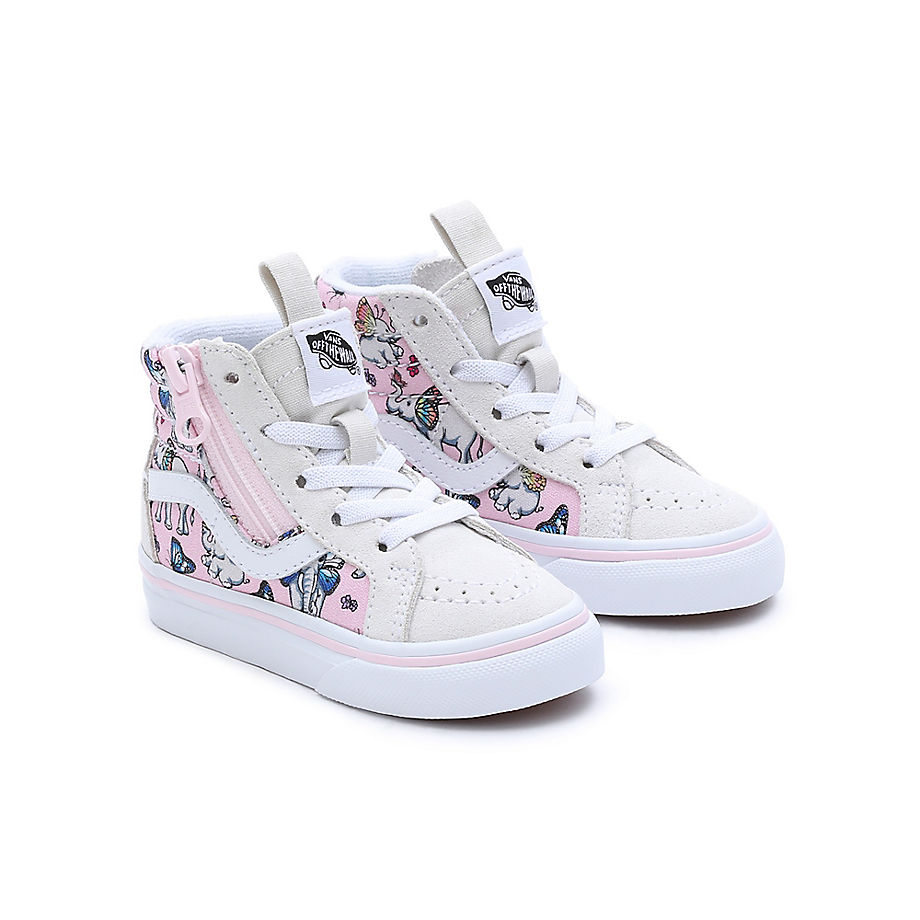 Vans Toddler Sk8-hi Reissue Side Zip Shoes (1-4 Years) (grey/pink) Toddler Pink