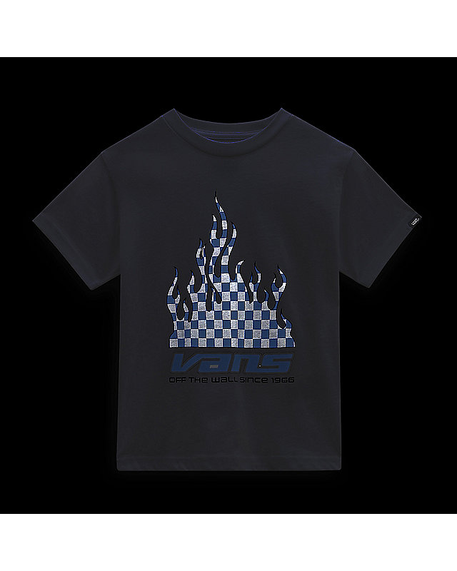 T-shirt Reflective Checkerboard Flame para criança (2-8 anos) 4