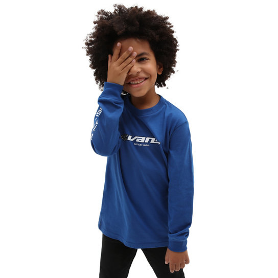 Little Kids Reflective Checkerboard Flame Long Sleeve T-Shirt (2-8 Years) | Vans