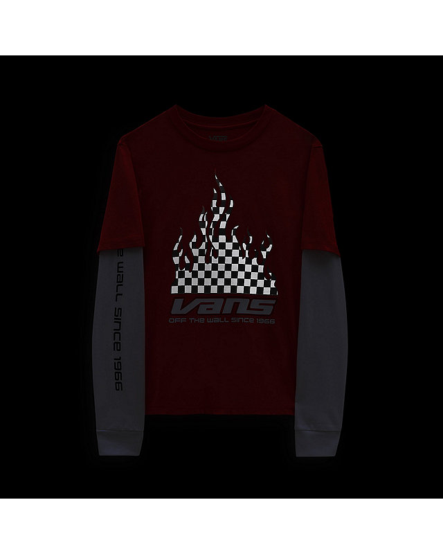 Boys Reflective Checkerboard Flame Twofer T-Shirt (8-14 Years)