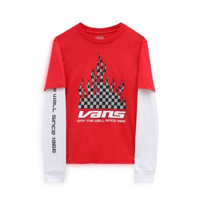 Reflective Checkerboard Flame Twofer Tee voor jongens (8-14 jaar) | Vans