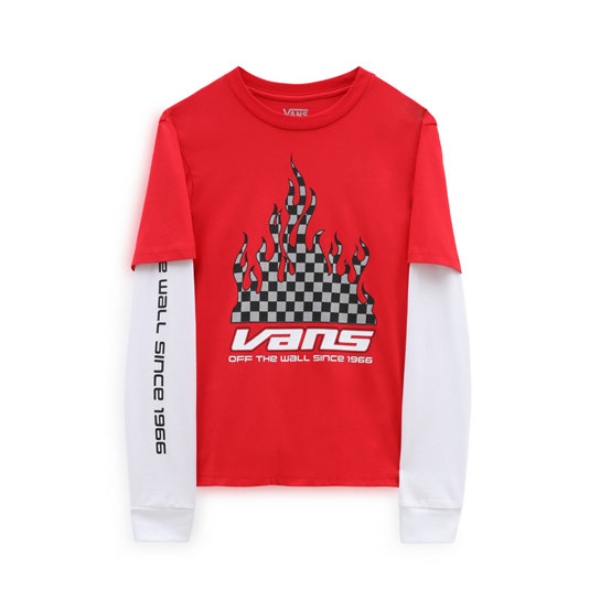 Camiseta de niños Reflective Checkerboard Flame Twofer (8-14 años) | Vans
