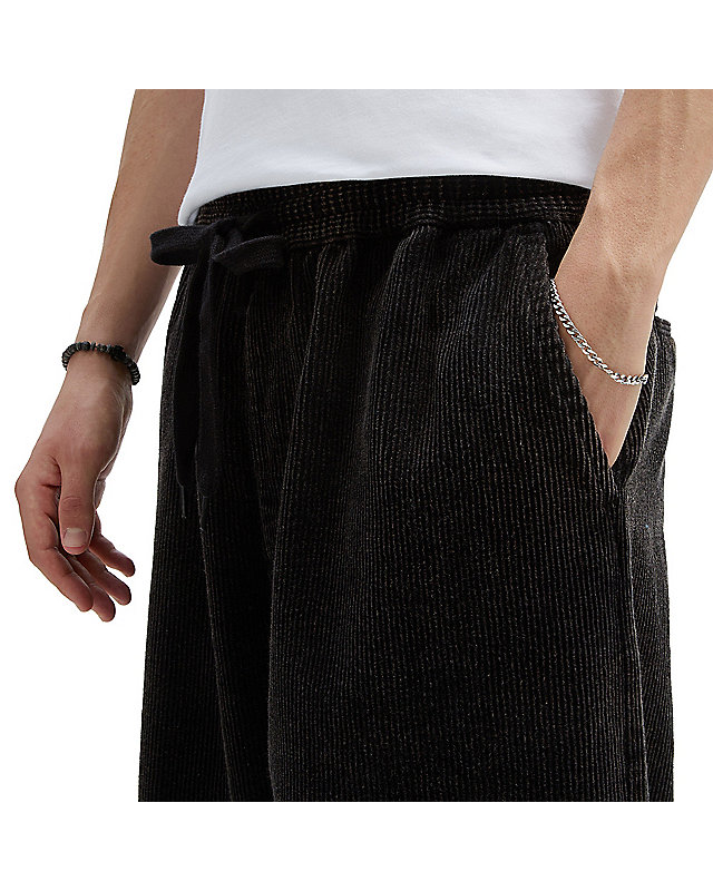 Pantaloni baggy affusolati in velluto a coste con lavaggio acido e vita elasticizzata Range 4
