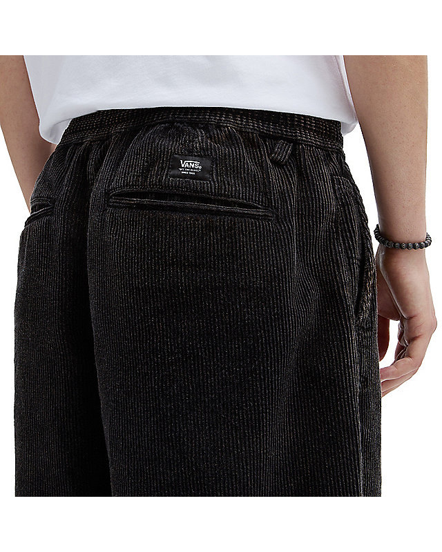 Pantaloni baggy affusolati in velluto a coste con lavaggio acido e vita elasticizzata Range 5