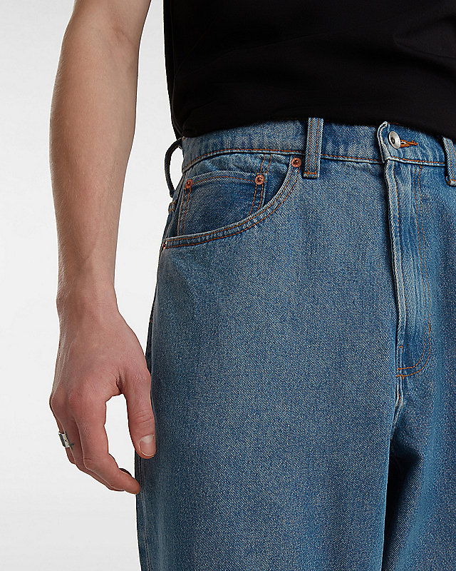 Pantaloni baggy in denim Check-5 7