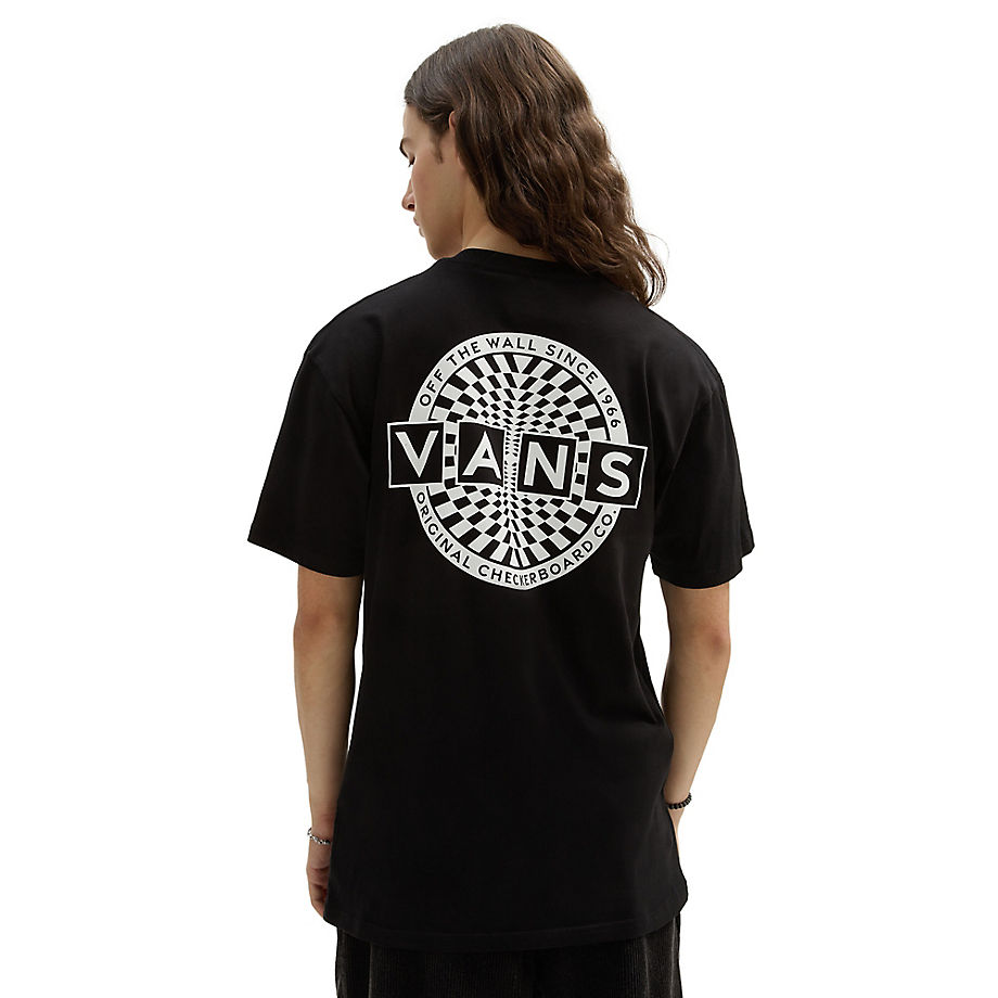 Vans Warped Checkerboard Logo T-shirt(black)