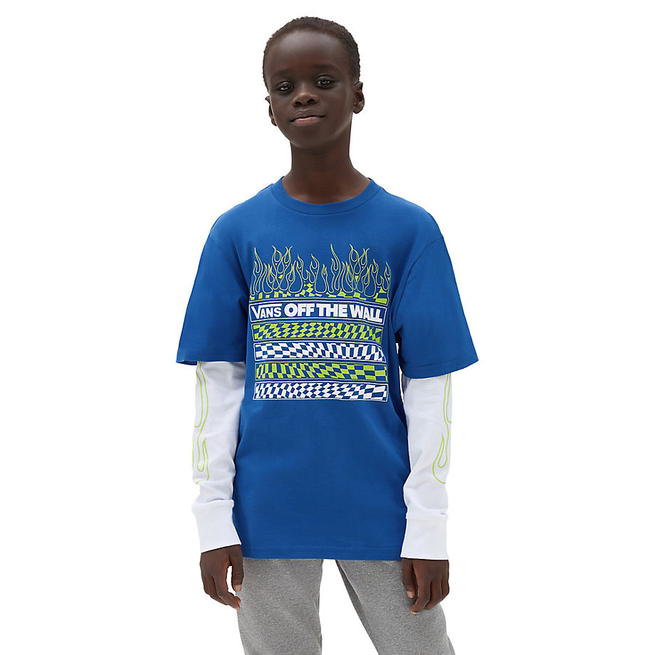 Vans Boys Neon Flames Twofer T-shirt (8-14 Years) (trbl) Boys Blue