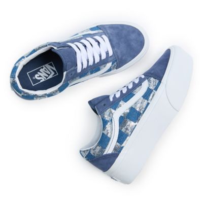 Vans old skool chambray hot sale blue