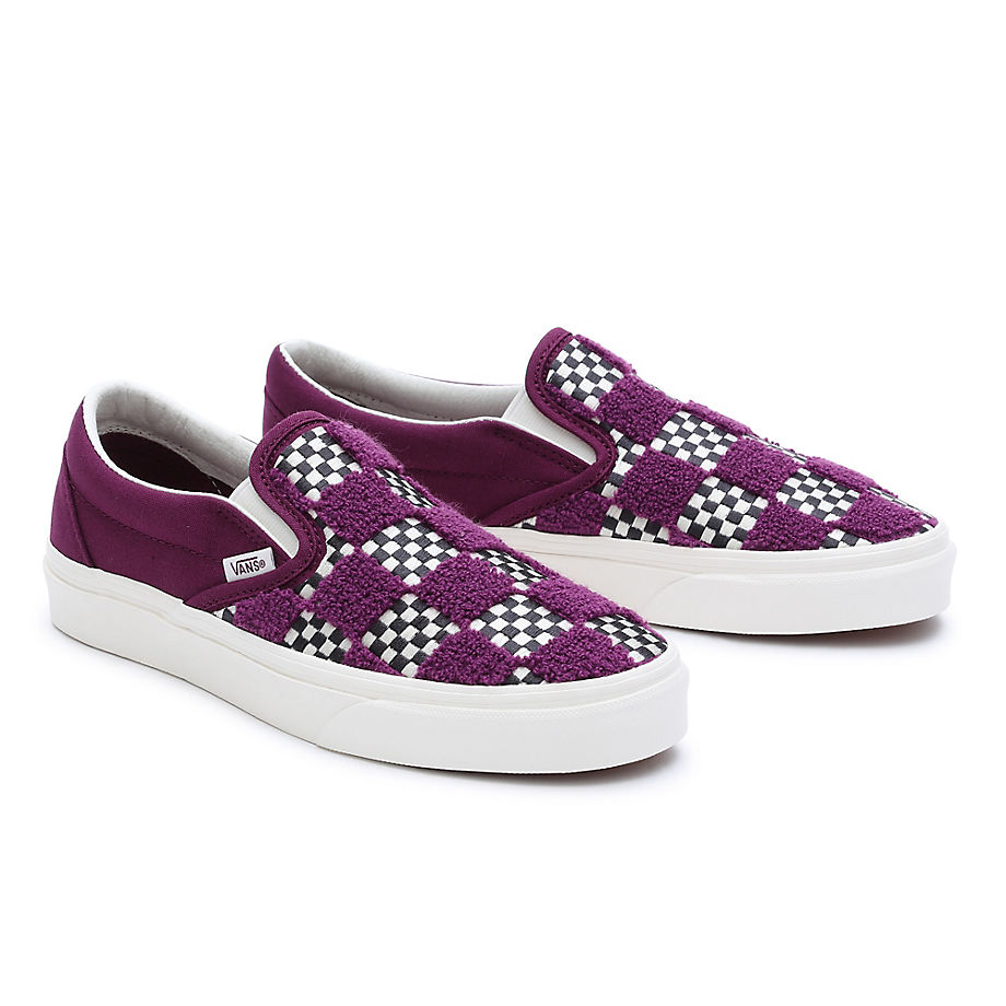 Vans Tufted Check Classic Slip-on Schuhe (dark Purple) Men,women Violett