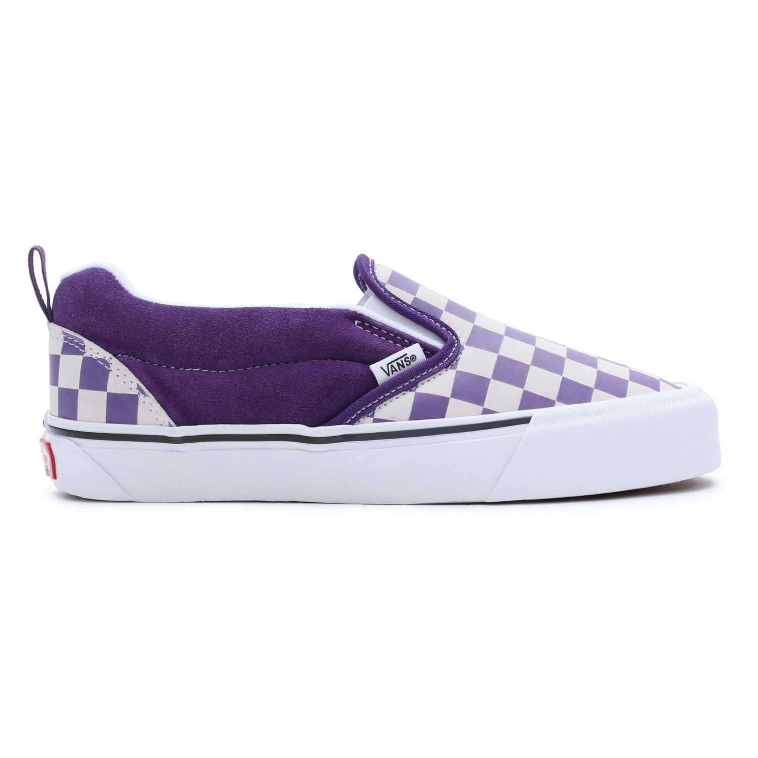 Vans purple clearance checkerboard slip on