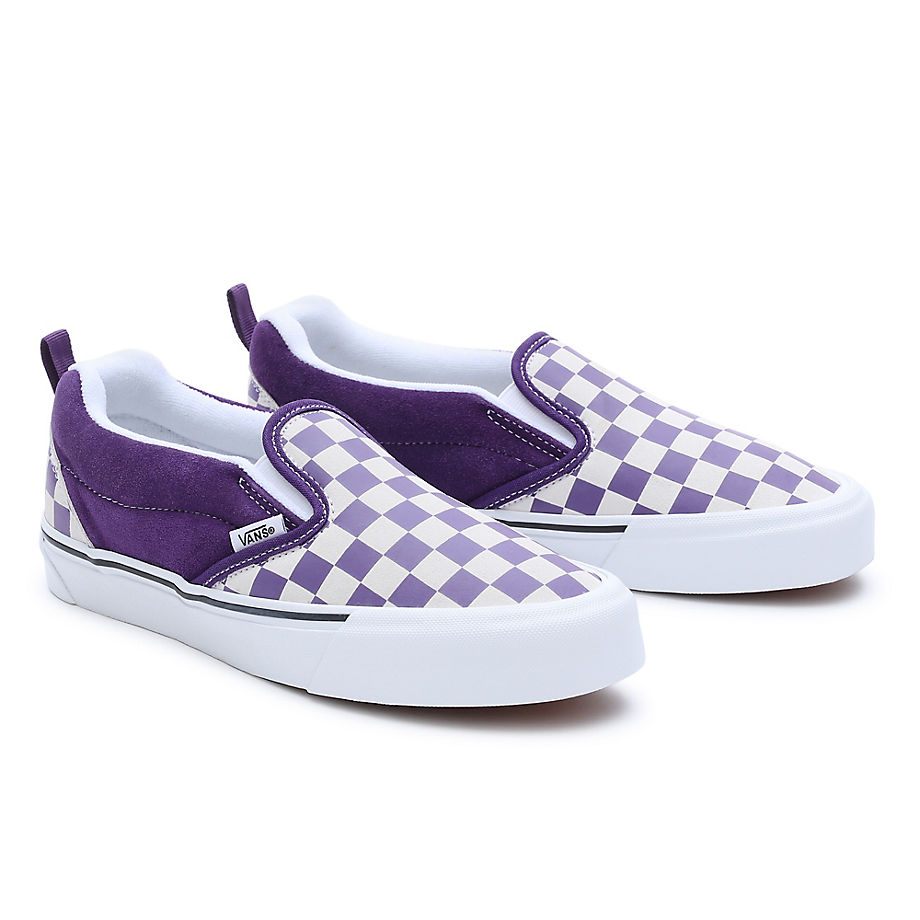 Vans Knu Slip Checkerboard Shoes (purple/white) Men