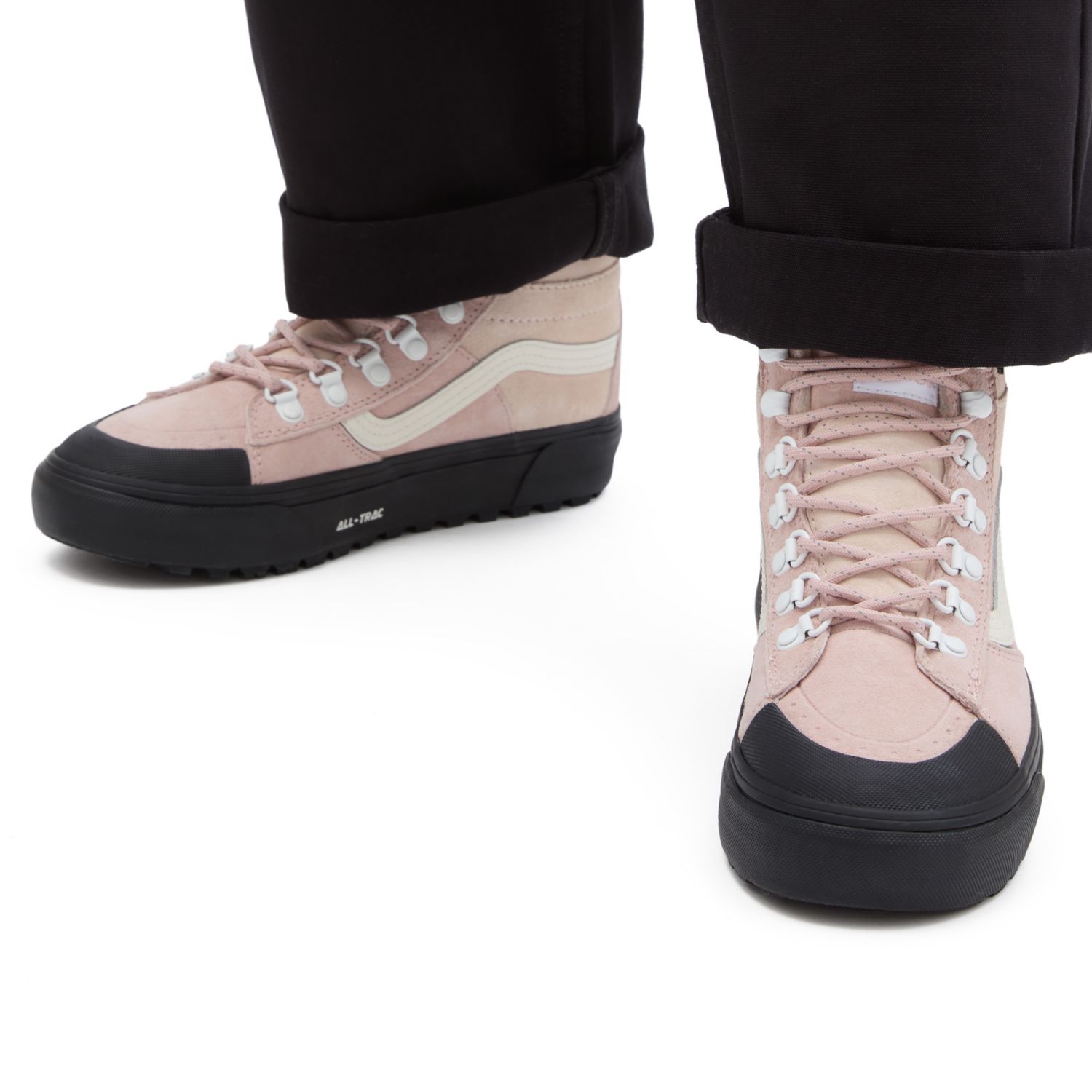 Vans light pink hot sale high tops