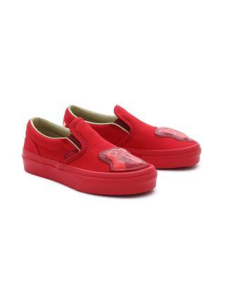 Vans slip ons kids on sale red