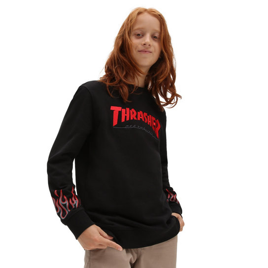 Vans x Thrasher Kids Flame sweatshirt met ronde hals voor jongens (8-14 jaar) | Vans