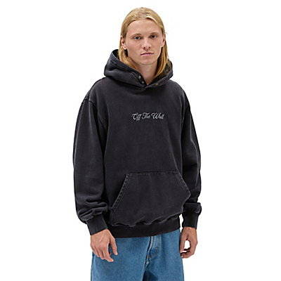 Scripted Double Snap Loose Pullover Hoodie 1