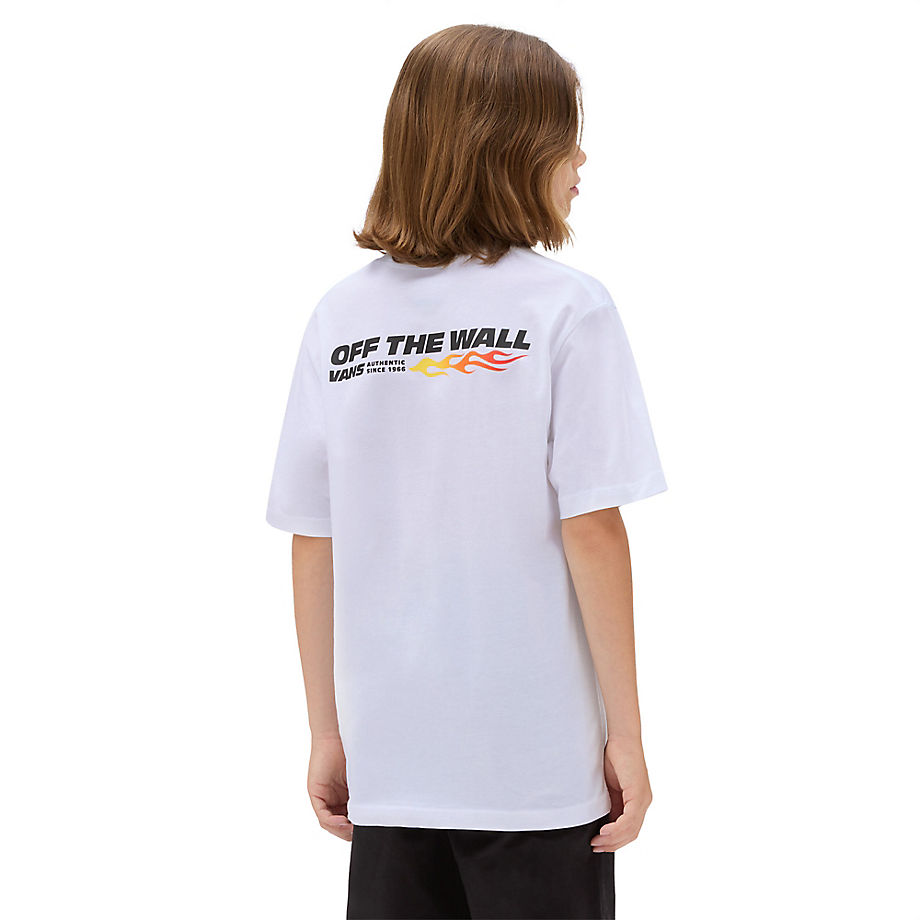 Vans Boys Up In Flames T-shirt (8-14 Years) (white) Boys White