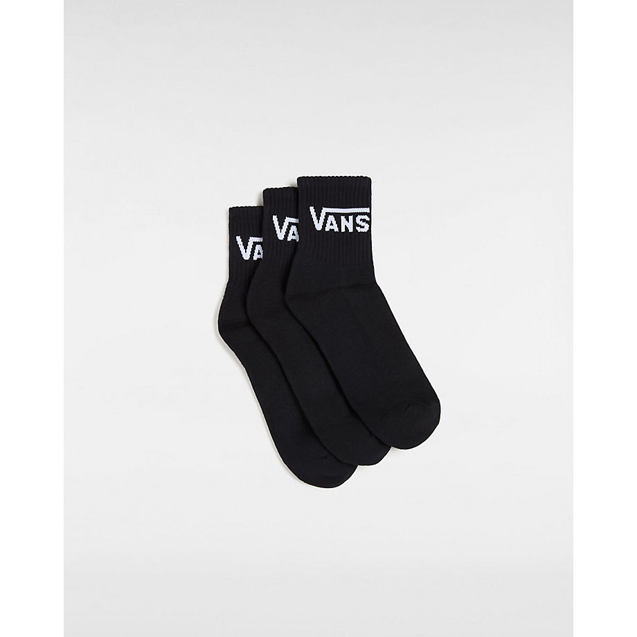 Vans Classic Half Crew Socks (3 Pairs) (black) Men Black