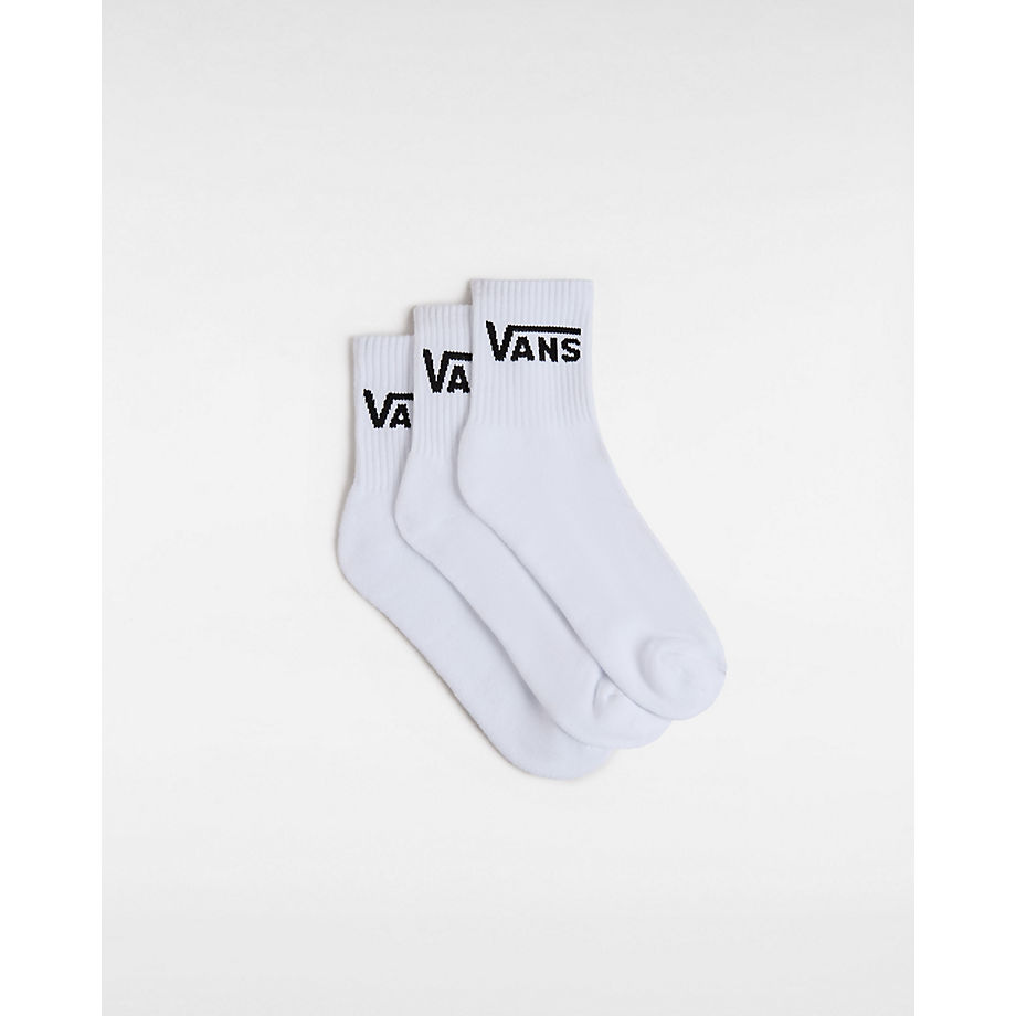 Vans Classic Half Crew Socks (3 Pairs) (white) Men White
