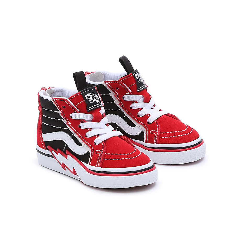 Vans Toddler Sk8-hi Zip Bolt Shoes (1-4 Years) (red/black) Toddler Red