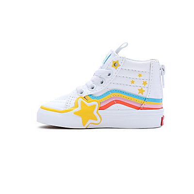 Rainbow Vans Star Sk8-Hi Jahre) (1-4 Kleinkinder | | Weiß Zip Schuhe