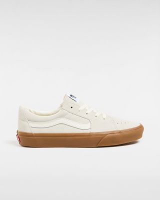 Vans Sk8-low Premium Leather Shoes (marshmallow/gum) Unisex White