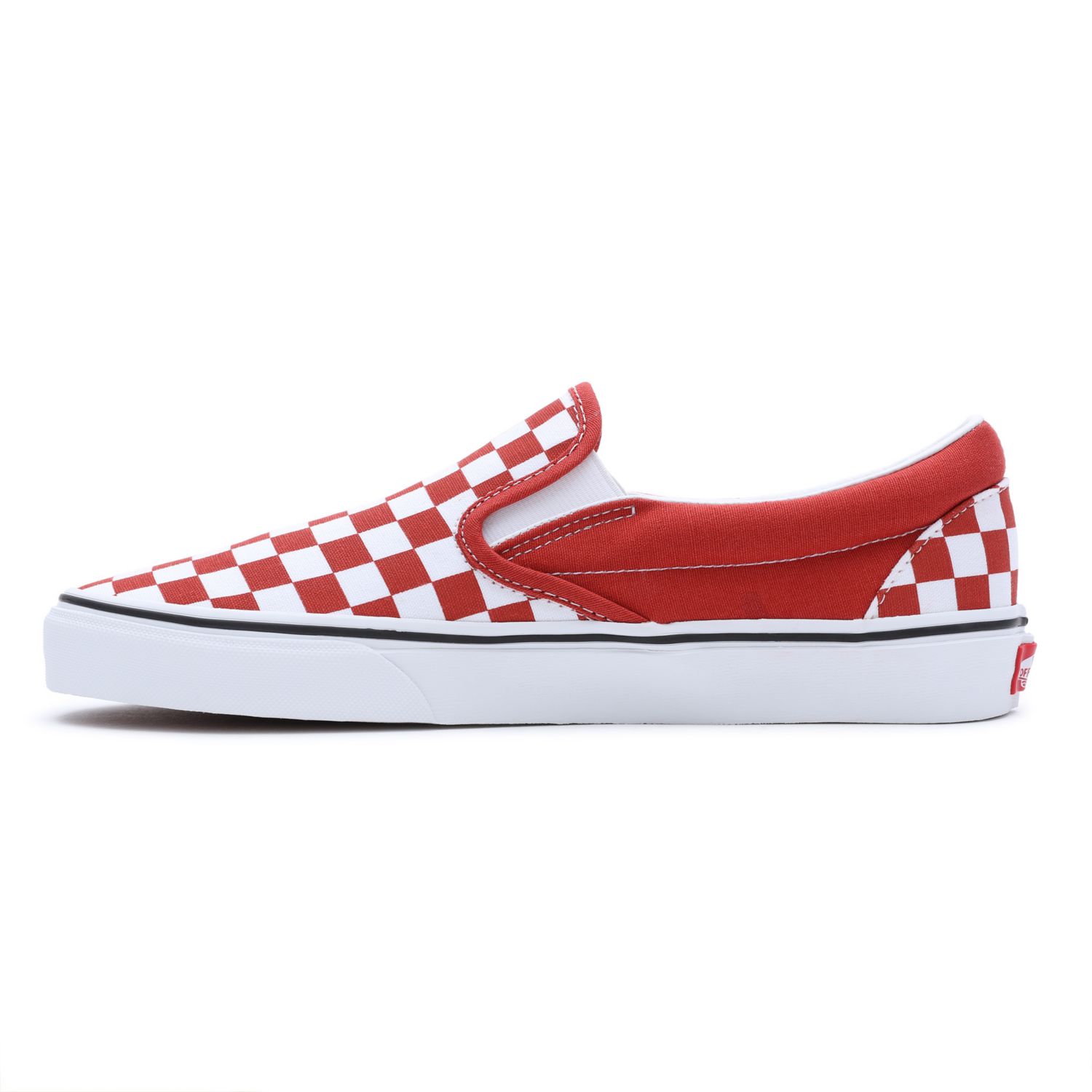 Solid red clearance vans slip ons