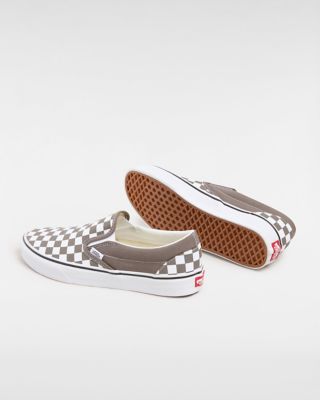 Grey white cheap checkered vans