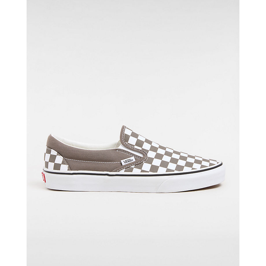 Vans Classic Slip-on Checkerboard Schuhe (color Theory Checkerboard Bungee Cord) Men,women Weiß