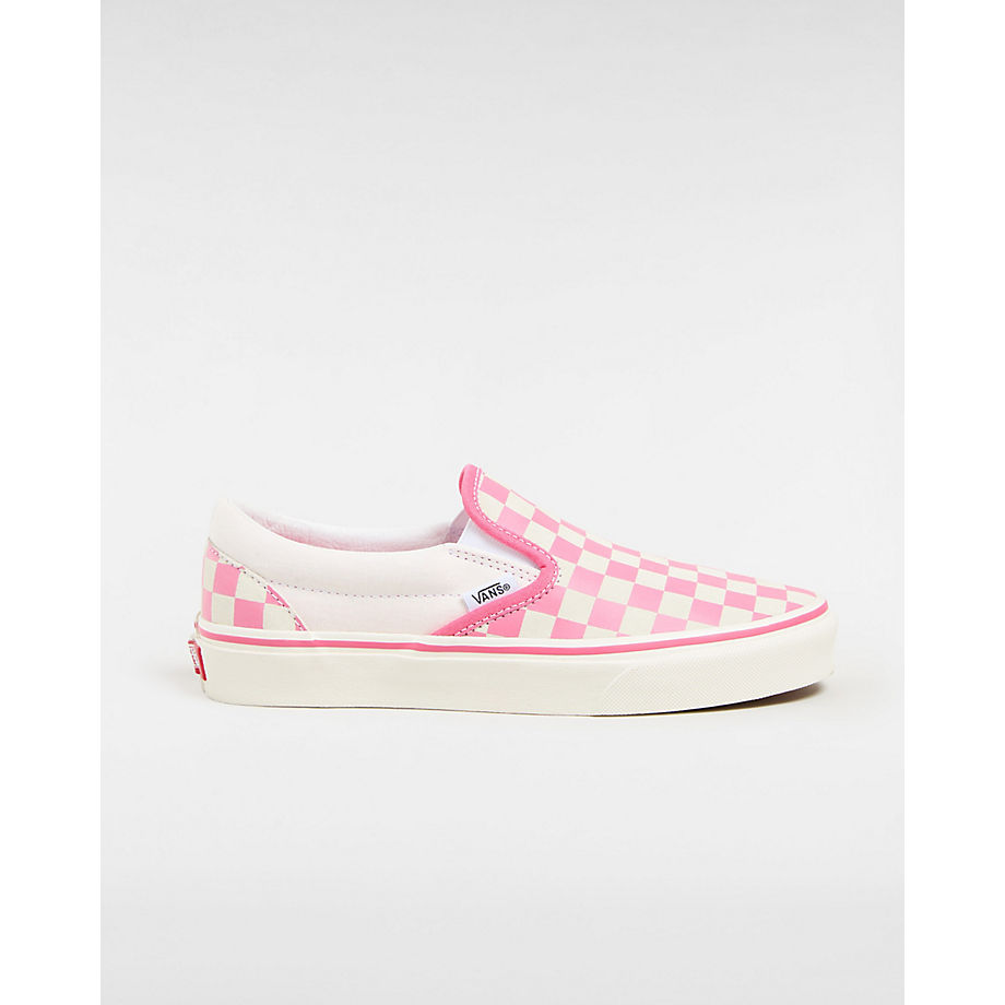 Vans Classic Slip-on Checkerboard Shoes (checkerboard Pink/true White) Men