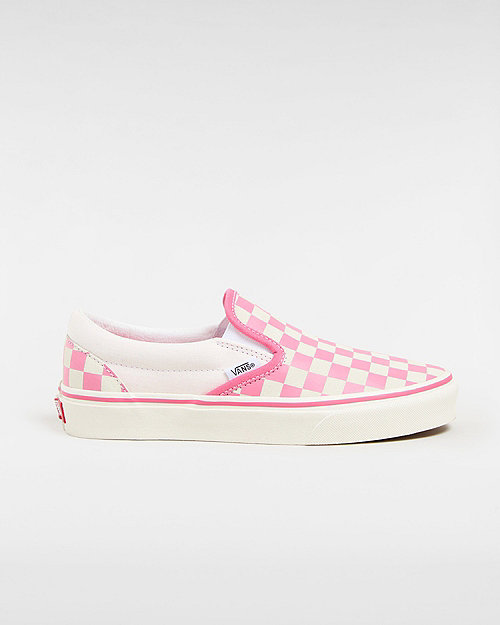 Vans Classic Slip-on Checkerboard Shoes (checkerboard Pink/true White) Men