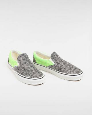 Lime green slip on vans best sale