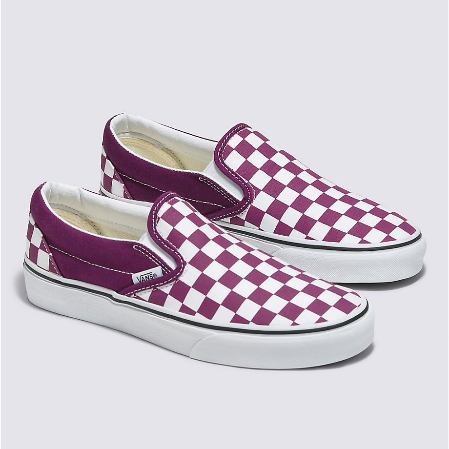 Vans Checkerboard Color Theory Classic Slip-on Shoes (dark Purple) Men