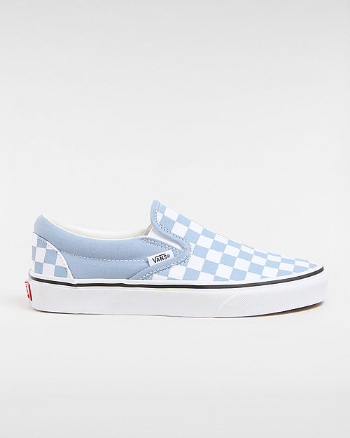 Vans Classic Slip-on Checkerboard Shoes (color Theory Checkerboard Dusty Blue) Men