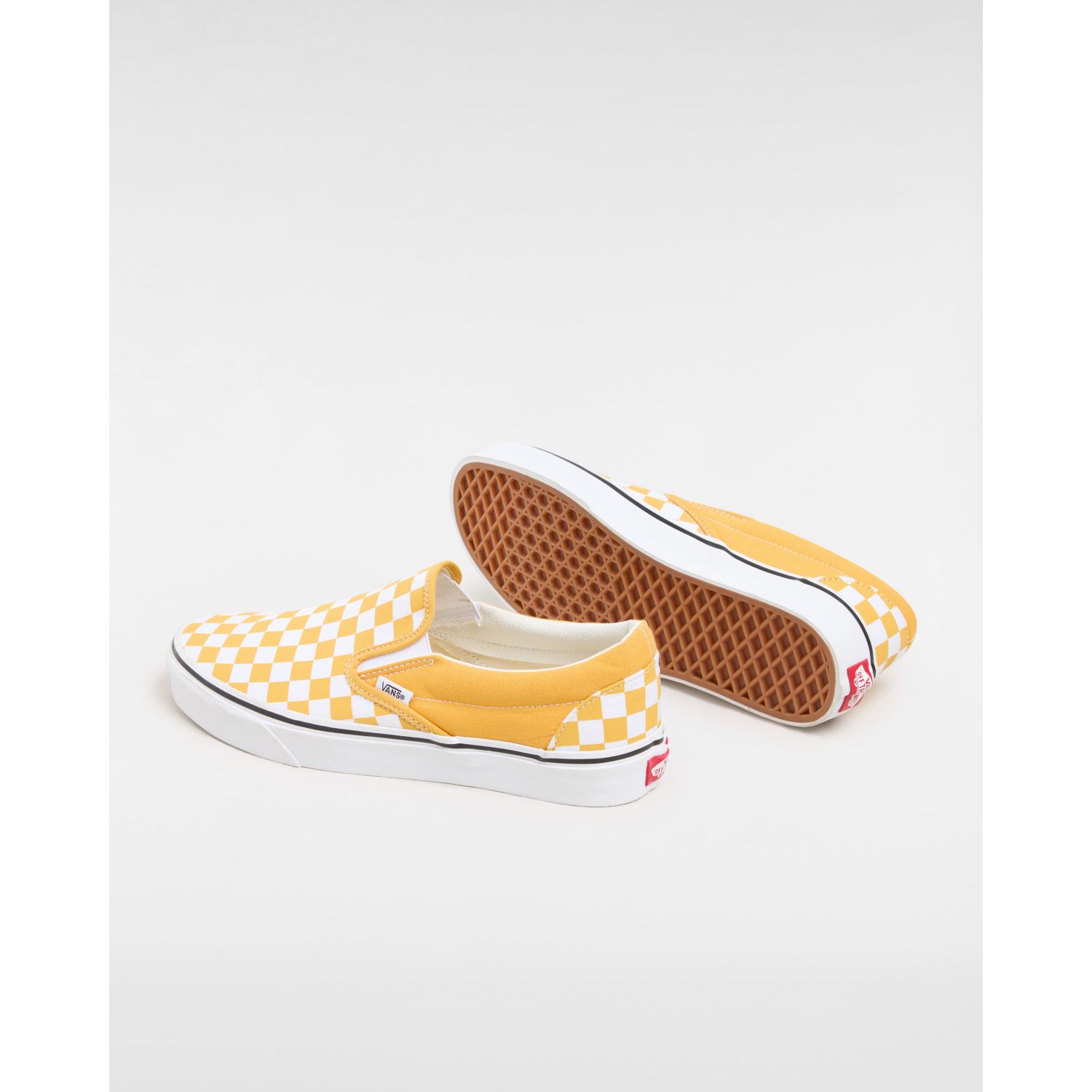 Vans checkerboard sale slides yellow