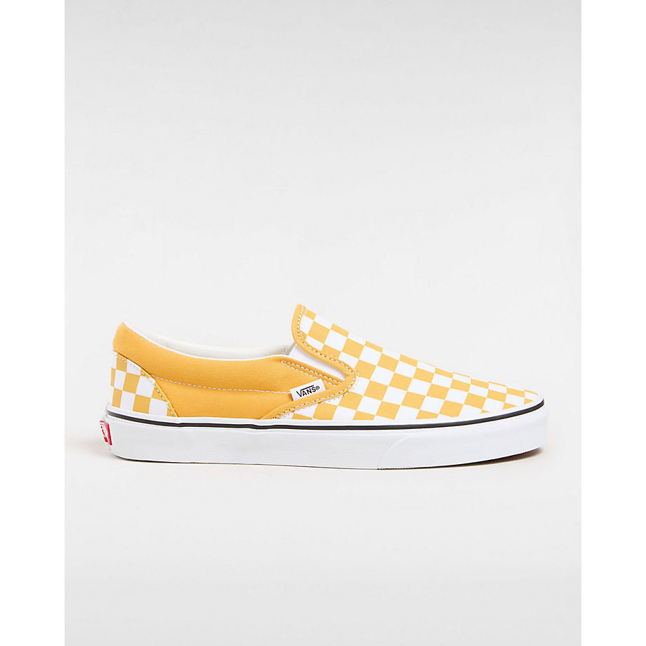 Vans Classic Slip-on Checkerboard Shoes (color Theory Checkerboard Golden Glow) Men