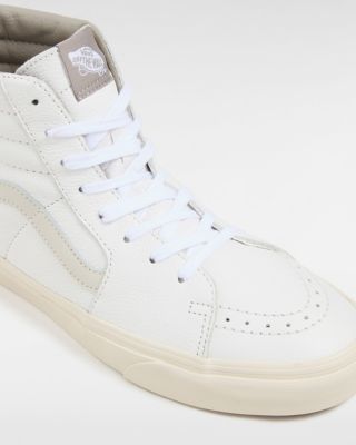 Vans sk8 deals hi leather white