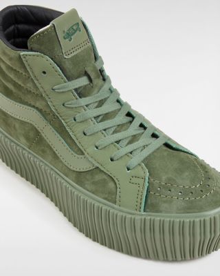 Army green best sale high top vans