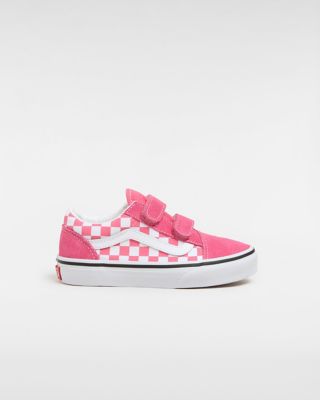 Kids Old Skool Hook and Loop Checkerboard Shoes 4 8 Years