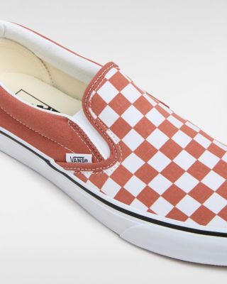 Checkered orange vans hotsell