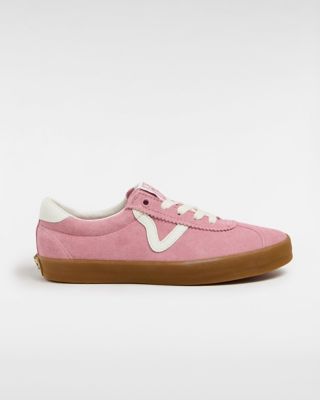 Pink suede vans womens best sale