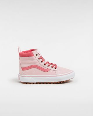 Pink and gold high top vans best sale