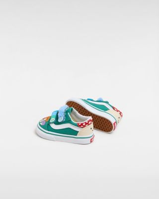 Toddler Old Skool Hook And Loop Shoes 1 4 Years Green Vans