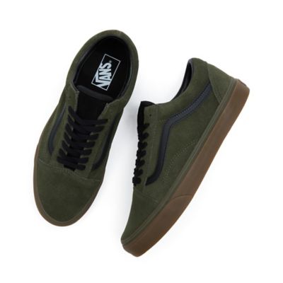 Olive green vans with gum outlet sole