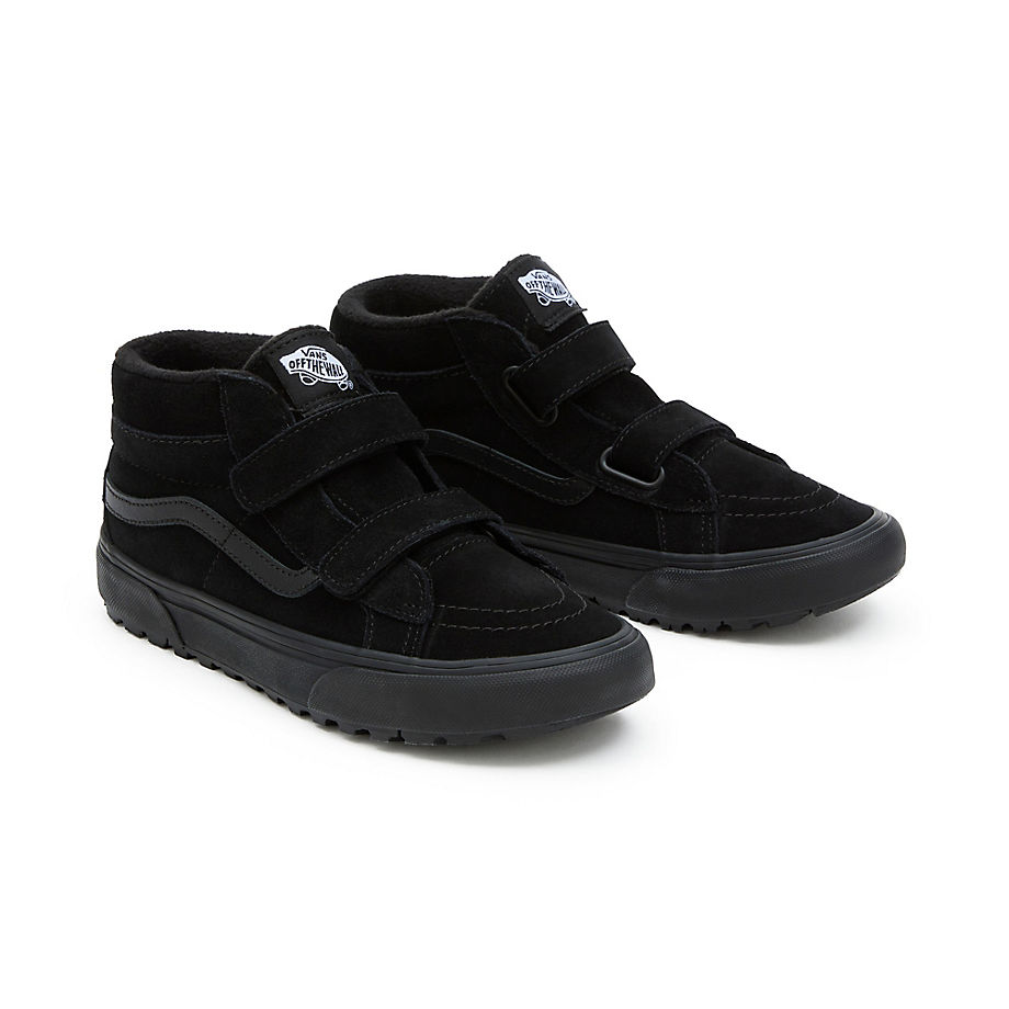 Vans Youth Sk8-mid Reissue Hook And Loop Mte-1 Shoes (8-14 Years) (blackout) Youth Black