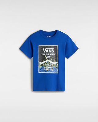 Vans Kleine Kinder Print Box T-shirt (2-8 Jahre) (surf The Web) Little Kids Blau